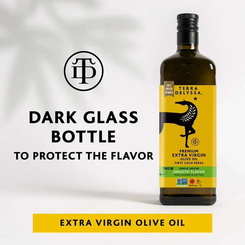 Terra Delyssa Extra Virgin Olive Oil, 34 Fl Oz Glass gallery