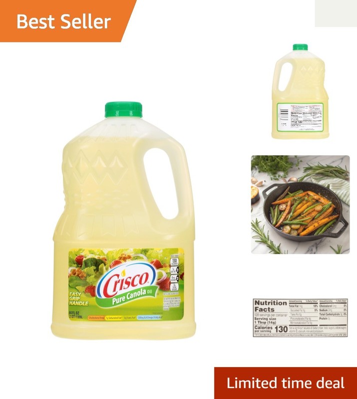 Versatile 64 Oz Canola Oil – Cholesterol Free & Perfect for Baking/Frying