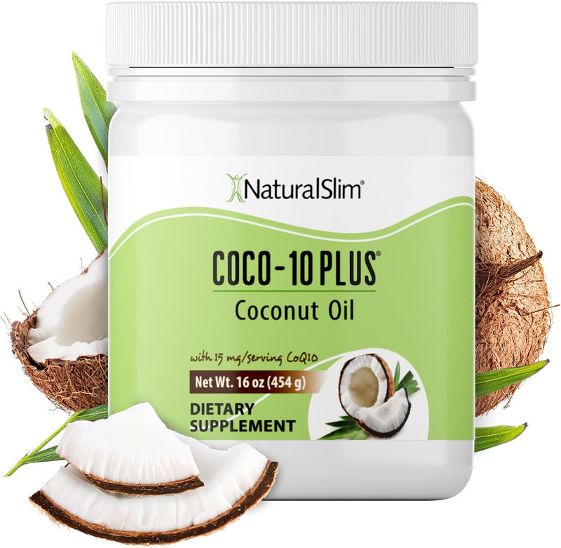 Coconut Oil with Coq10 - MCT Oil Organic Coconut Oil for Baking, Mixing with Sha