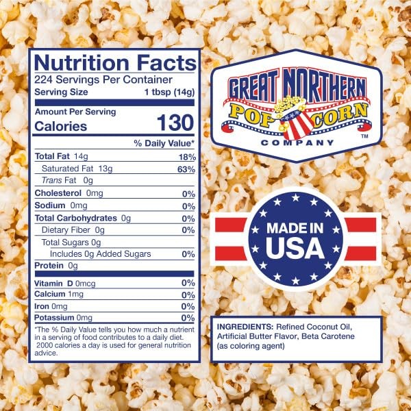 Butter Flavored Coconut Oil - 110oz Movie Theater Popcorn Oil for Popcorn Machin gallery