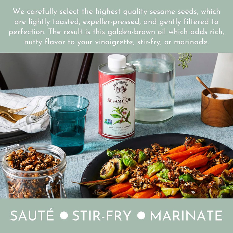 , Toasted Sesame Oil, Great for Cooking, Add to Noodles, Stir-Fry, Vegetables, V gallery