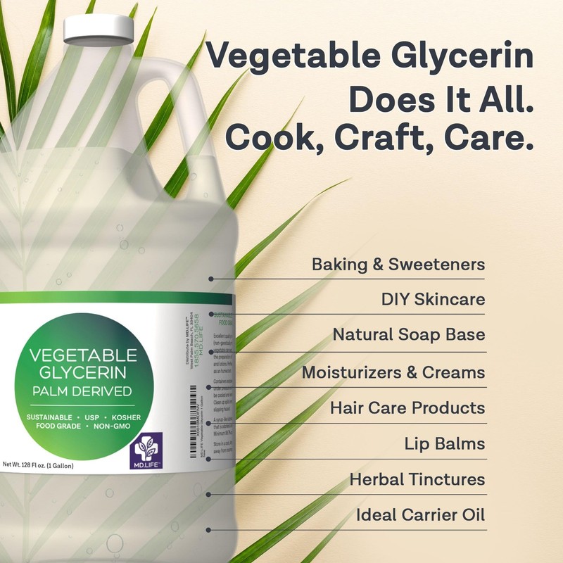Glycerin Liquid – 1 Gallon Food Grade – USP for Skin, Hair, Crafts & Soap gallery