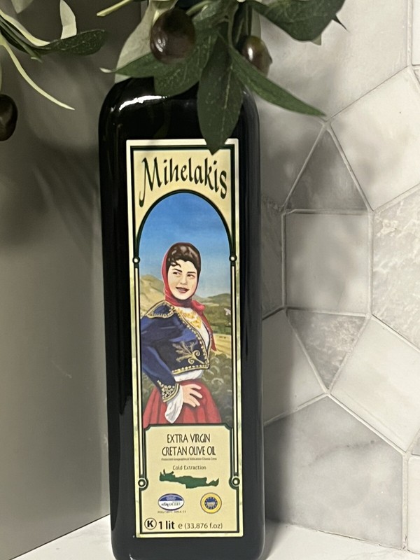 1 Litre Extra Virgin Olive Oil From Crete Greece, Stoned Pressed