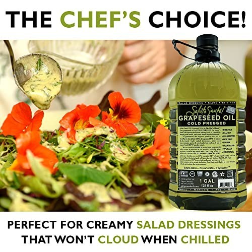 Cold Pressed Grapeseed Oil 1 Gallon High Heat Cooking Oil for Frying Baking gallery