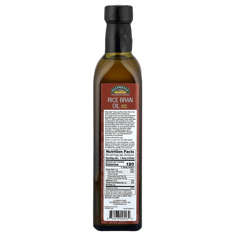 Ellyndale® Naturals, Rice Bran Oil, 16.9 fl oz (500 ml) gallery