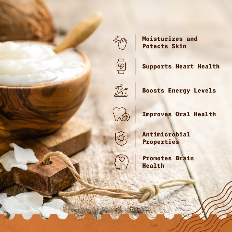 Organic Virgin Coconut Oil 32 fl oz Raw Cold Pressed for Skin, Hair, Moisturi... gallery