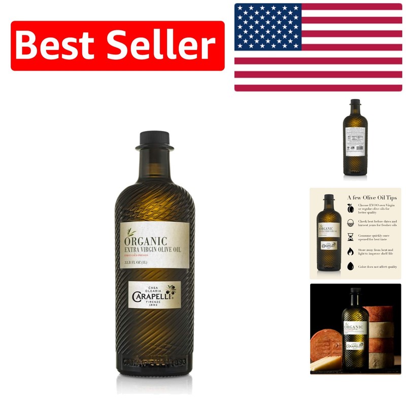 33.8 FL OZ Dark Glass Bottle Organic Extra Virgin Olive Oil – & Kosher