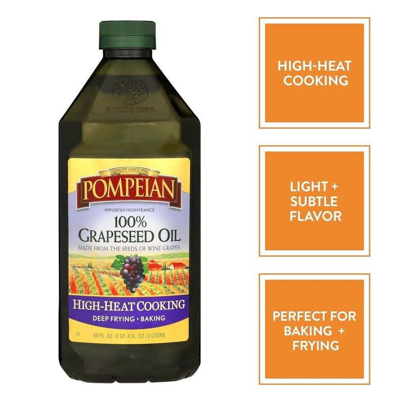 High Smoke Point 100% Grapeseed Oil for Healthy Cooking - 68 FL OZ (Set of 2) gallery