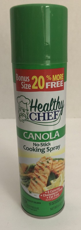 HEALTHY CHEF CANOLA NO STICK COOKING SPRAY FAT FREE 1 Ea 6.OZ Can-NEW-SHIP24HRS
