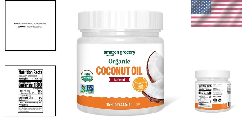 USDA Organic Refined Coconut Oil 15 Fl Oz - Versatile Cooking Companion gallery