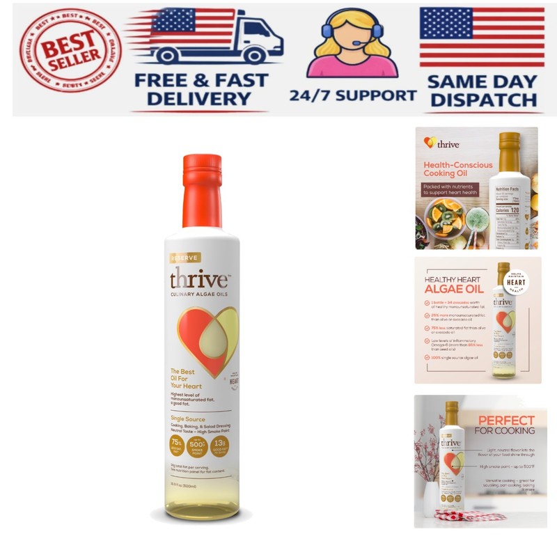 Versatile Neutral Culinary Algae Cooking Oil – 16.9 fl oz, Non-GMO & Sustainable