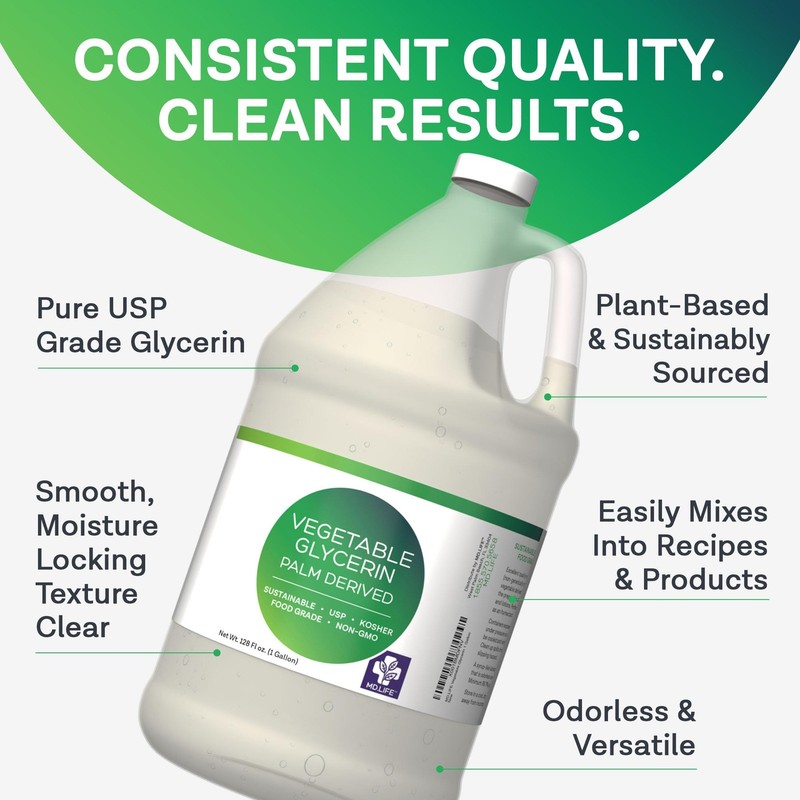 Glycerin Liquid – 1 Gallon Food Grade – USP for Skin, Hair, Crafts & Soap gallery