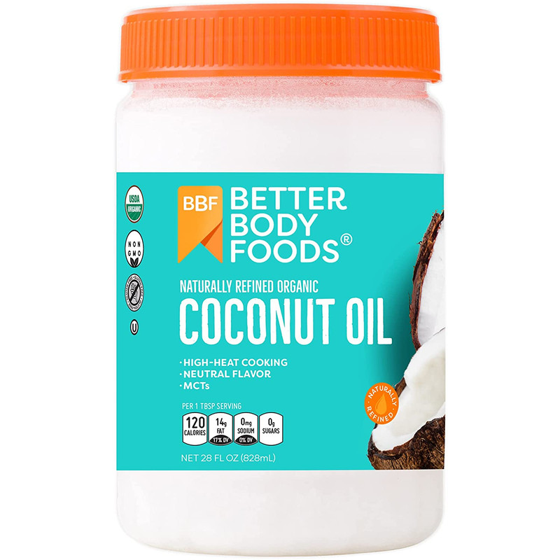 Organic Coconut Oils Naturally Refined 28 Fl Oz for Cooking/Baking/Hair and Skin