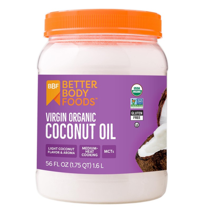 BetterBody Foods Organic Unrefined Coconut Oil – Hair & Skin Moisturizer, Baking