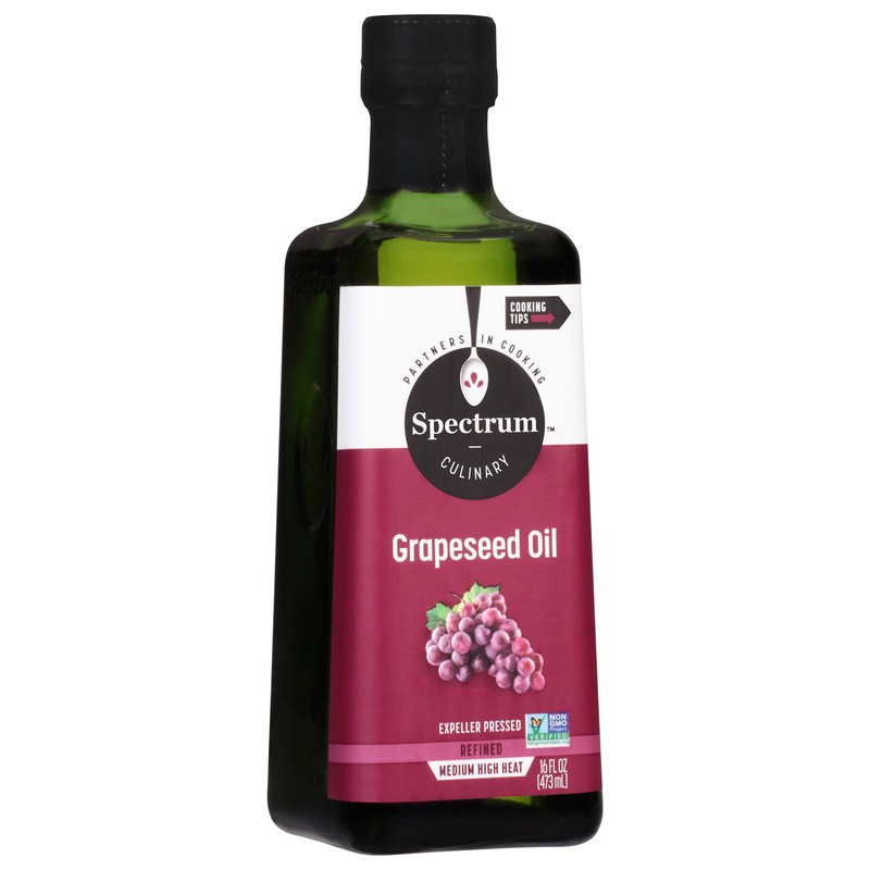 Spectrum Naturals Refined Grapeseed Oil 16 oz (Pack of 3)