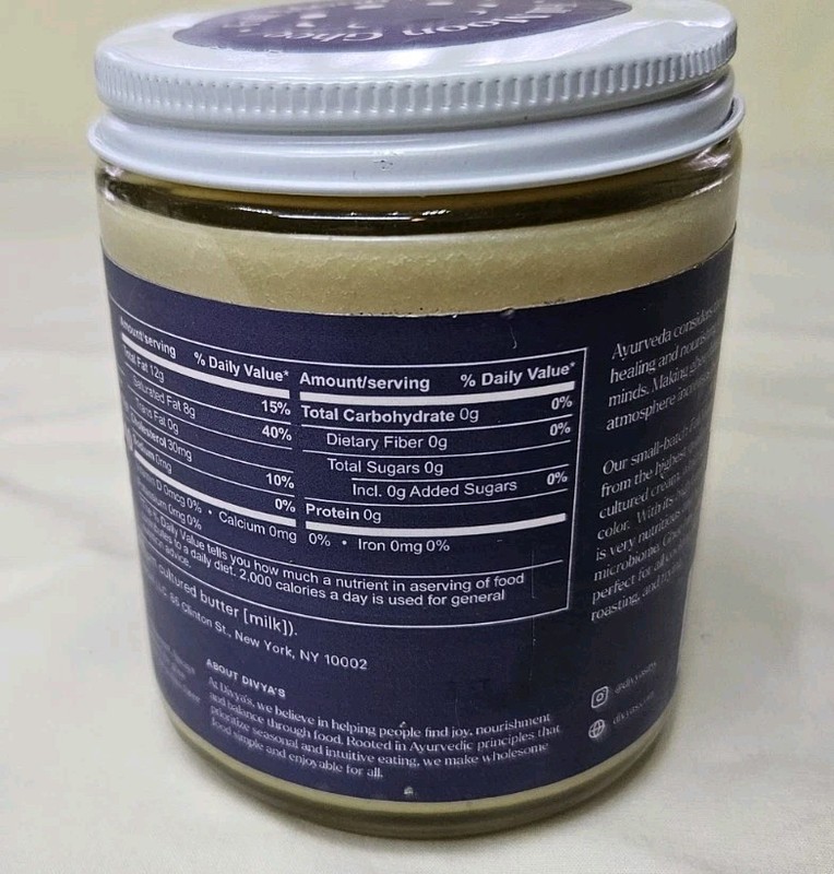 Divya's Full-Moon Ghee, Small Batch Organic Grass-Fed Clarified Butter, 8fl.oz. gallery