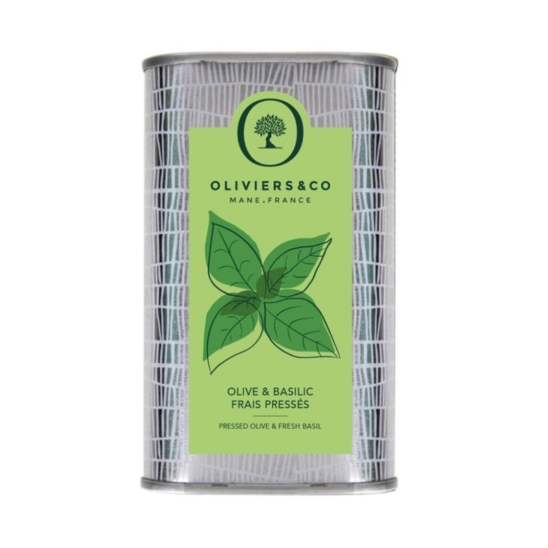 Oliviers & Co. Fresh Basil Olive Oil Cold Pressed EVOO 16.8oz
