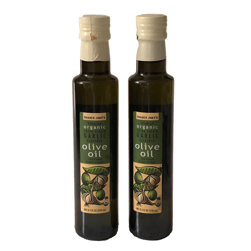 Trader Joe’s Garlic Infused Organic Extra Virgin Olive Oil, 8.5 Fl Oz, Pack of 2