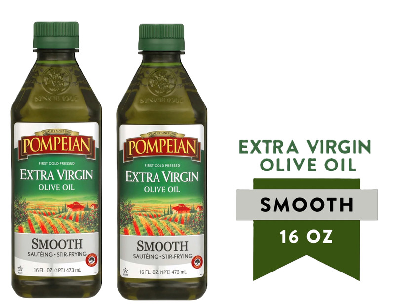 (2 Pack) Pompeian Smooth Extra Virgin Olive Oil – 16 fl oz