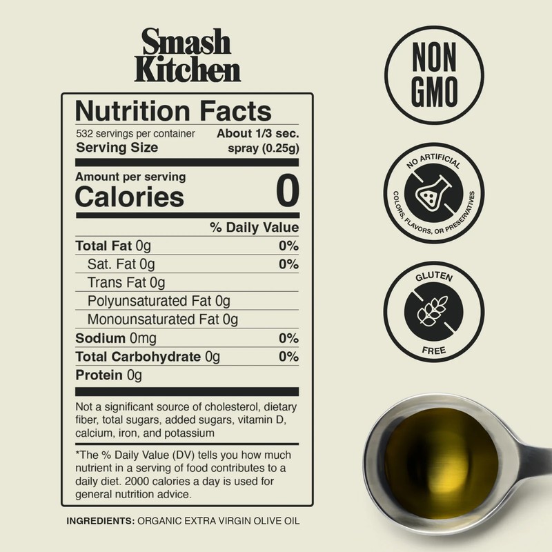 Smash Kitchen organic Extra virgin olive Oil Spray 4.7 fl oz can..... gallery