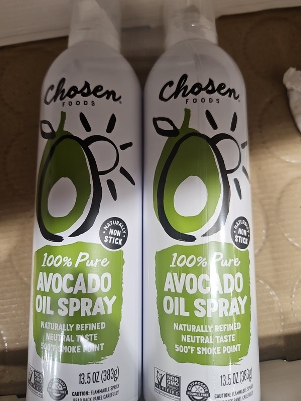 2 Pack Chosen Foods 100% Pure Avocado Cooking Oil Spray 13.5oz Each