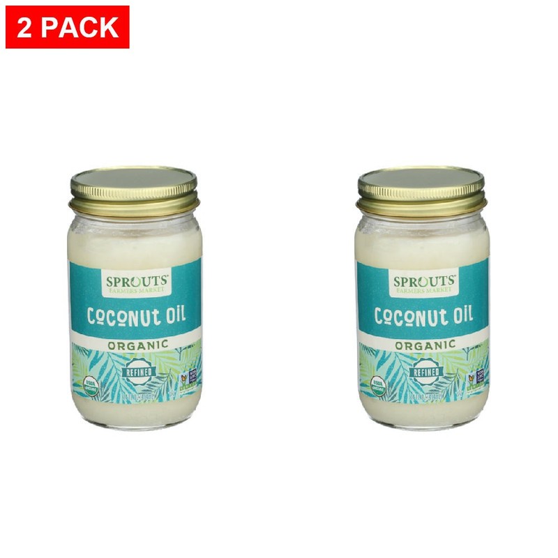2 Pack – Sprouts Organic Refined Coconut Oil 14 fl oz