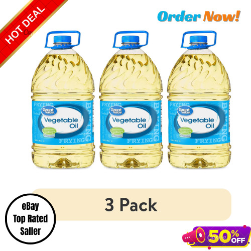 Great Value Vegetable Oil 1 Gallon 3 Pack Heart Healthy Cooking Frying Oil