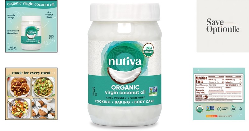 15oz Organic Virgin Coconut Oil - Rich in MCTs, Moisturizer for Skin & Hair gallery