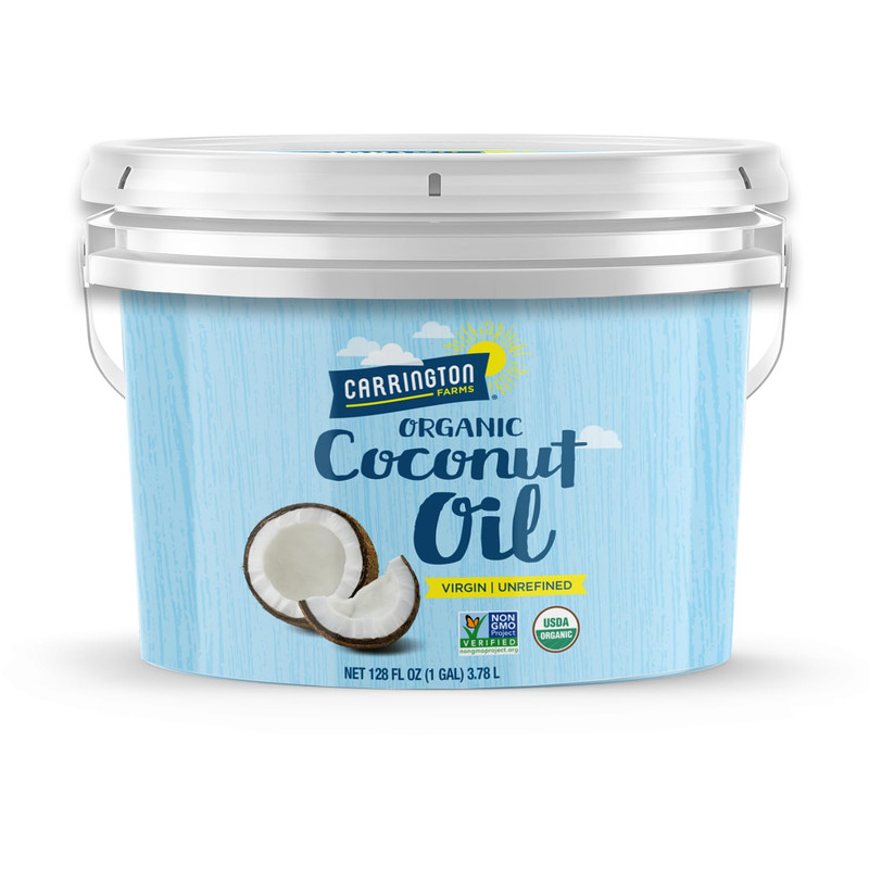 Organic Virgin Coconut Oil – 1 Gallon (128 Fl Oz) – Cold Pressed, Unrefined, Glu