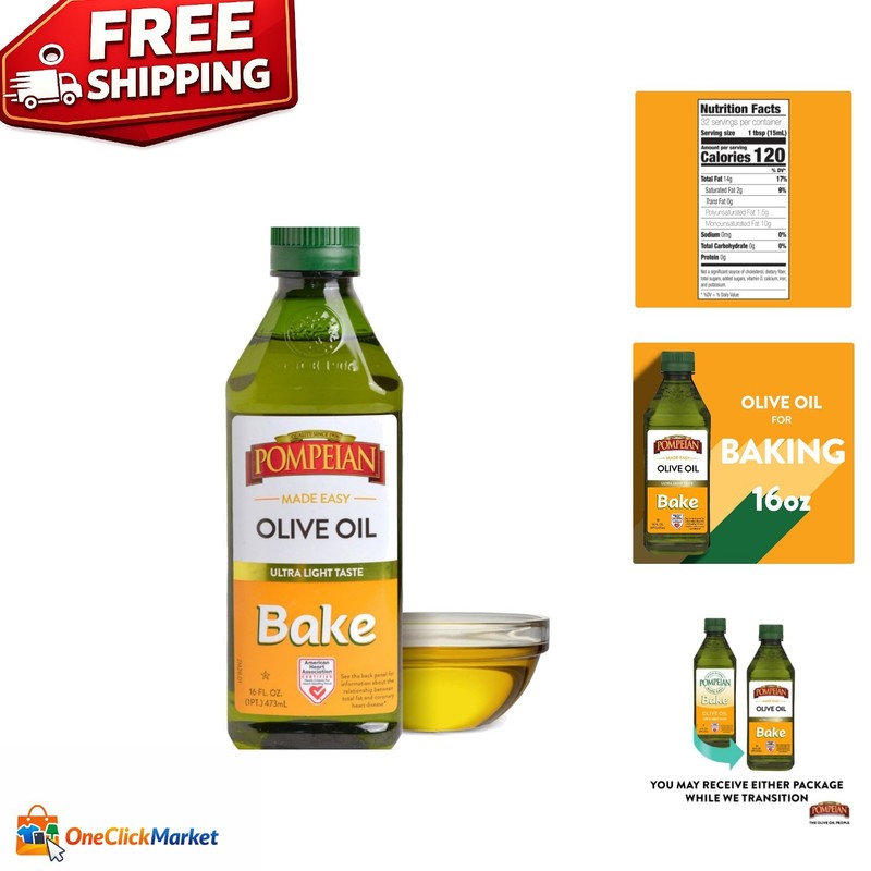 Ultra Light Bake Olive Oil 16 Fl Oz – AHA Certified for Heart Health & Baking