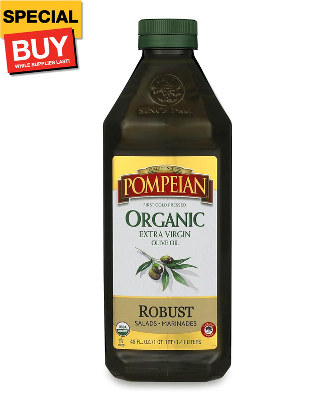 USDA Organic Robust Extra Virgin Olive Oil, Contains Polyphenols, First Cold Pre