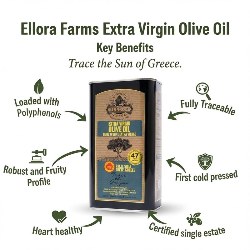 Ellora Farms, Greek Extra Virgin Olive Oil, Certified PDO SITIA, Single Estat... gallery