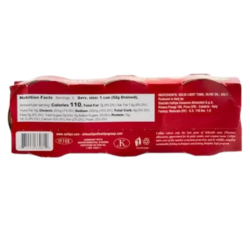 Italian Canned Tuna in Olive Oil Callipo 2.8 Oz Pack of 9 gallery