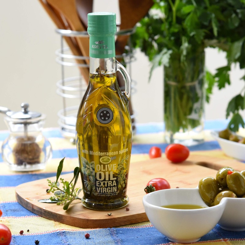 KORVEL Greek EVOO with Mediterranean herbs, Amphora 8.45 fl oz-2 pack gallery