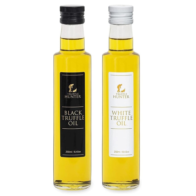 TruffleHunter Black & White Truffle Oil Set Extra Virgin Olive Oil for Cook…