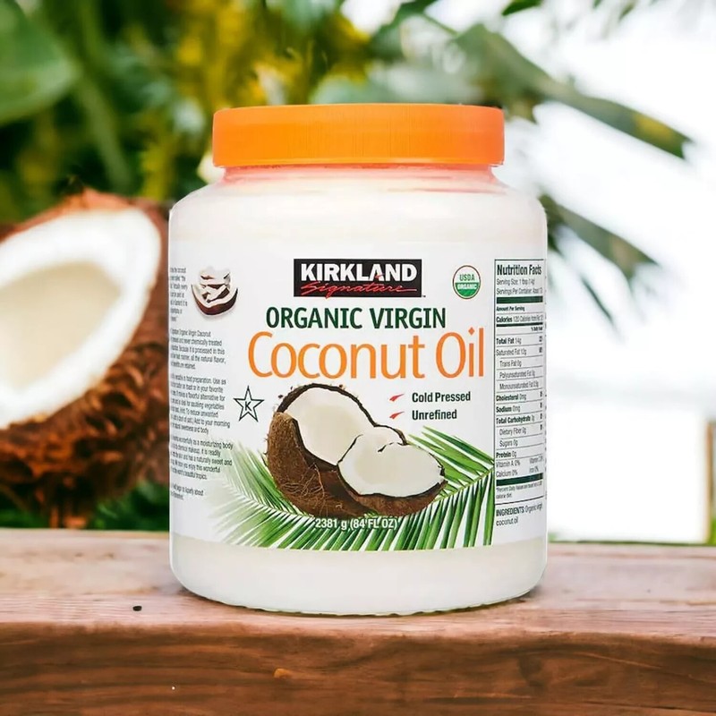 Kirkland Organic Virgin Coconut Oil Cold Pressed Unrefined 2.48L (84 FL OZ)