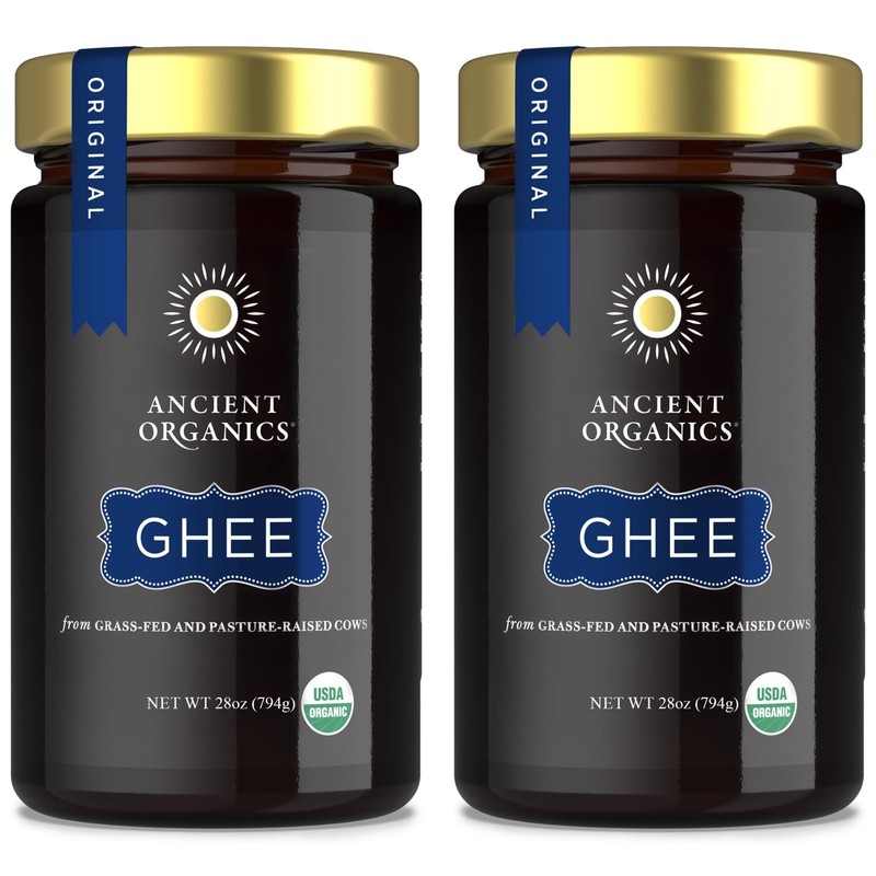 Ancient Organics Ghee - Organic Grass Fed Butter, 28 Ounce (Pack of 2)