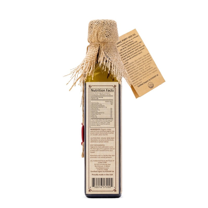 Certified Organic Cold-Pressed Poppy Seed Oil – 250 ml (8.45 oz) Freshly Pressed gallery
