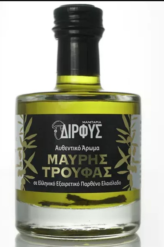 Greek extra virgin olive oil flavored with piece of black truffle, 100ml