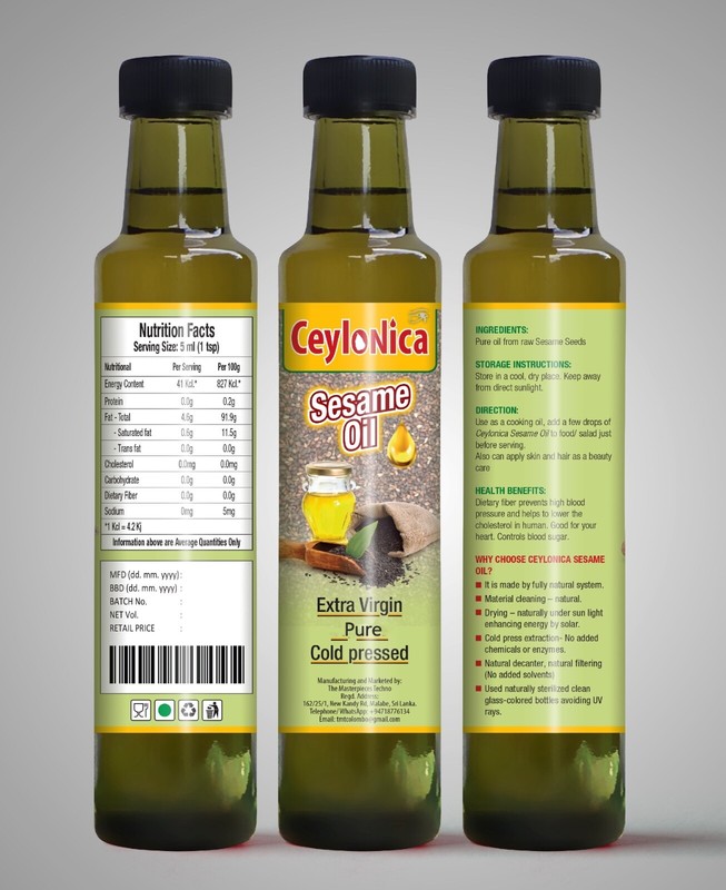 Sesame Oil-තල තෙල්- நல்லெண்ணெய்-250 ml-Cold press,Extra Virgin,Natural,Home Made gallery
