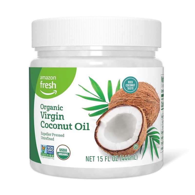 Organic Virgin Coconut Oil 15 fl oz Happy Belly Amazon Fresh