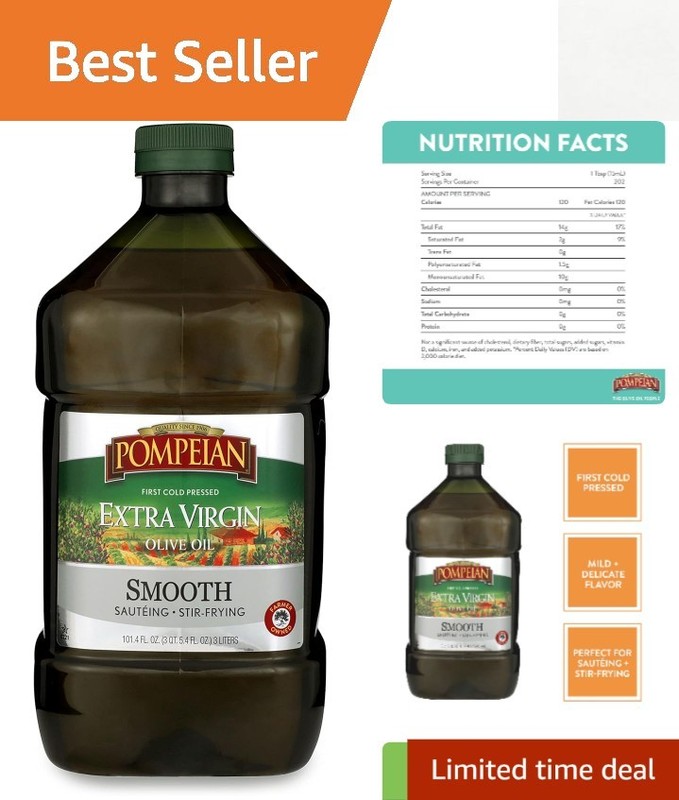 Smooth Extra Virgin Olive Oil – First Cold Pressed, 101 Fl Oz – Gourmet Choice