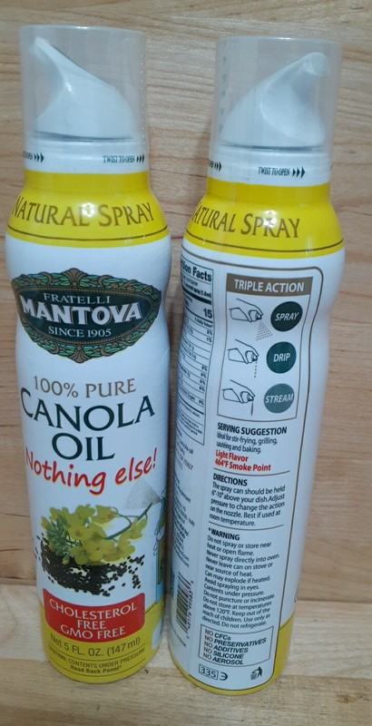6 CANS: FRATELLI MANTOVA 100% PURE Canola Oil Spray 5 oz NO: gluten/presrv ITALY gallery