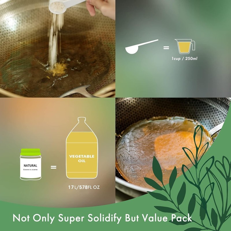 Natural Cooking Oil Solidifier Powder Harden Up to 2.25 Gallon of Fry Oil Away gallery