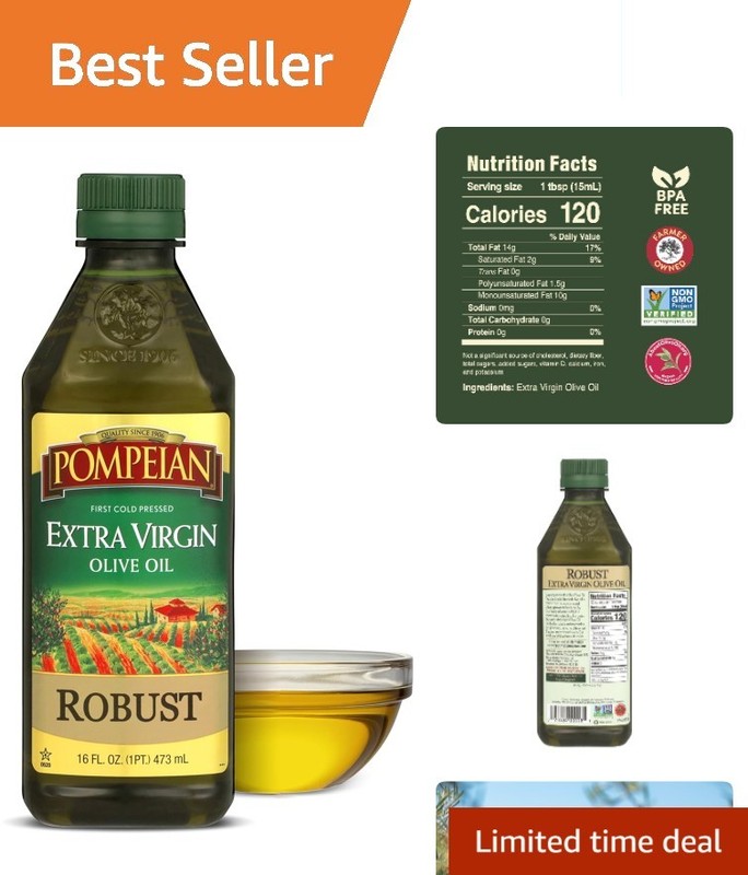 Robust Extra Virgin Olive Oil – First Cold Pressed, 16 Fl Oz – Gourmet Quality