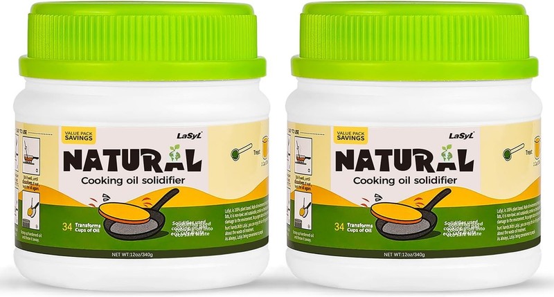 Natural Cooking Oil Solidifier Powder Harden Up to 2.25 Gallon of Fry Oil Away