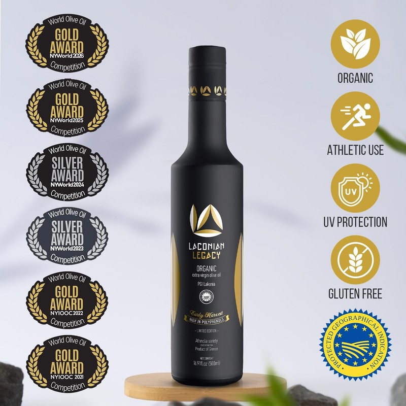 LACONIAN LEGACY High Polyphenol Organic Greek Extra Virgin Olive Oil 2026 GO... gallery
