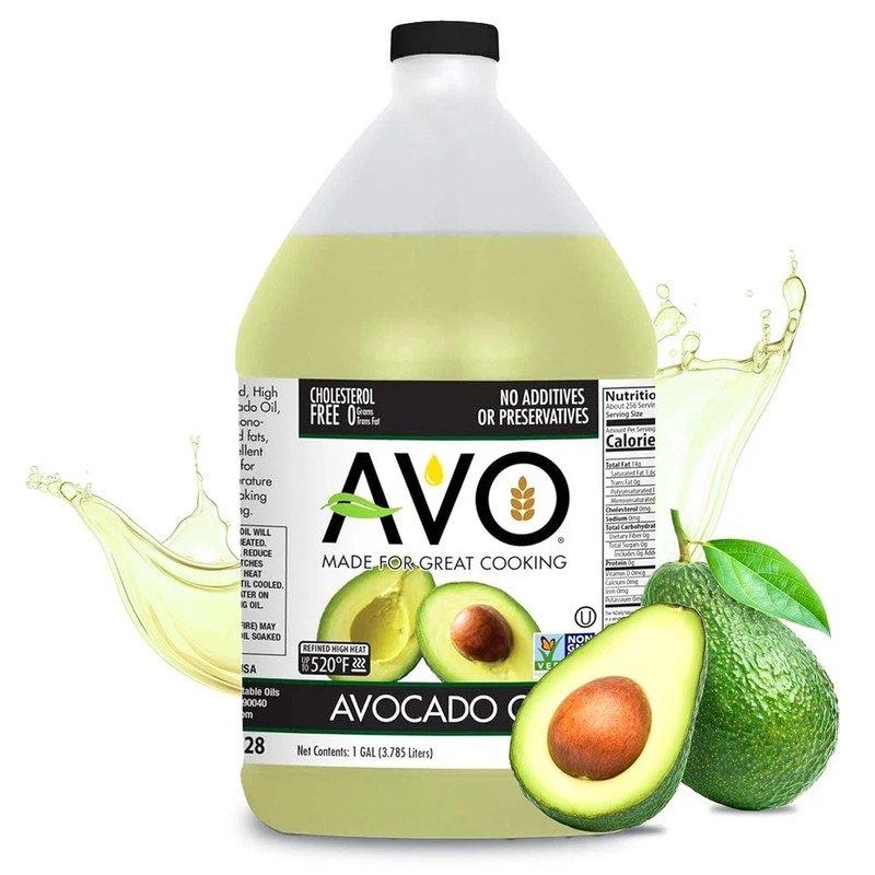 AVO Non-GMO Avocado Oil 1 Gallon Cold-Pressed Cooking Oil, No Preservatives