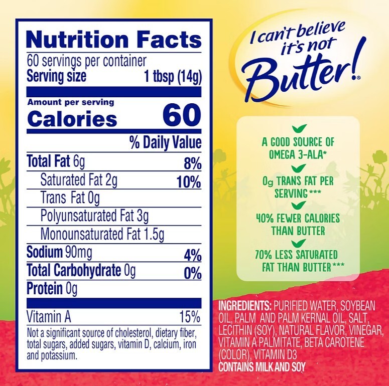 I Can't Believe It's Not Butter Original Spread Tub, 2 pk./30 oz. gallery