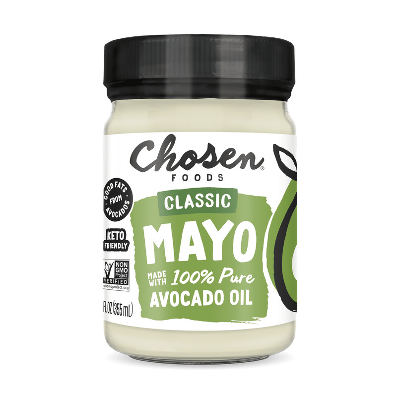 Chosen Foods 100% Pure Avocado Oil-Based Classic Mayonnaise Jar, 12 fl oz,New